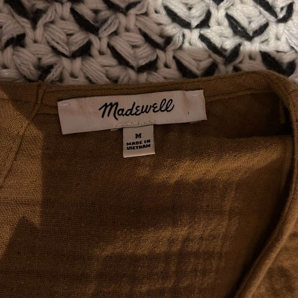 Madewell Mustard Peplum Long-Sleeve Top - Picture 9 of 10